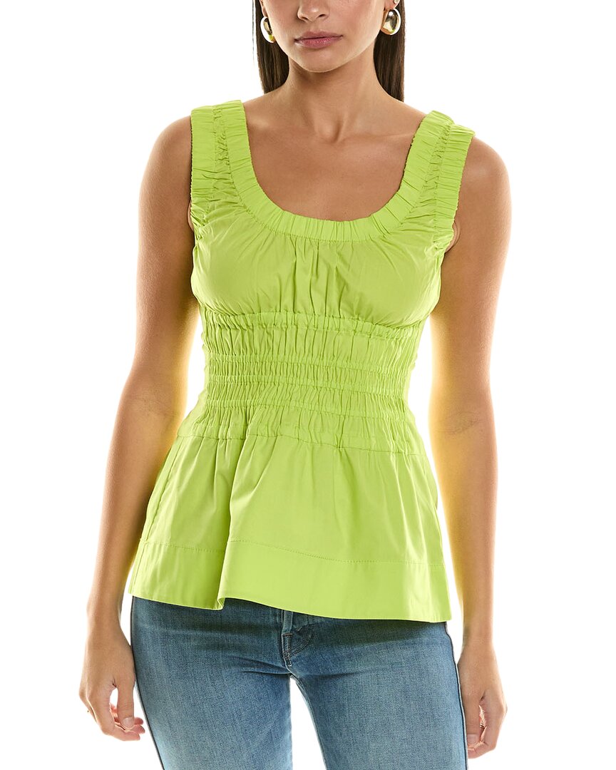 Shop Proenza Schouler White Label Gathered Tank Top In Green
