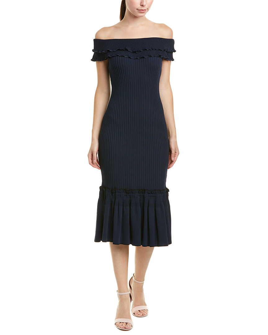 Image of Johnathan Simkhai Off-The-Shoulder Midi Dress