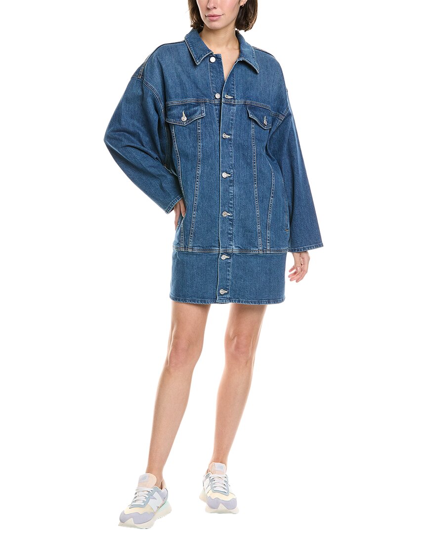 Mother The Long Haul Denim Dress In Blue