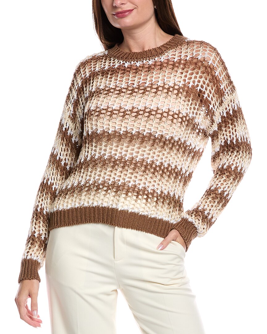 Peserico Open Knit Sweater In Brown