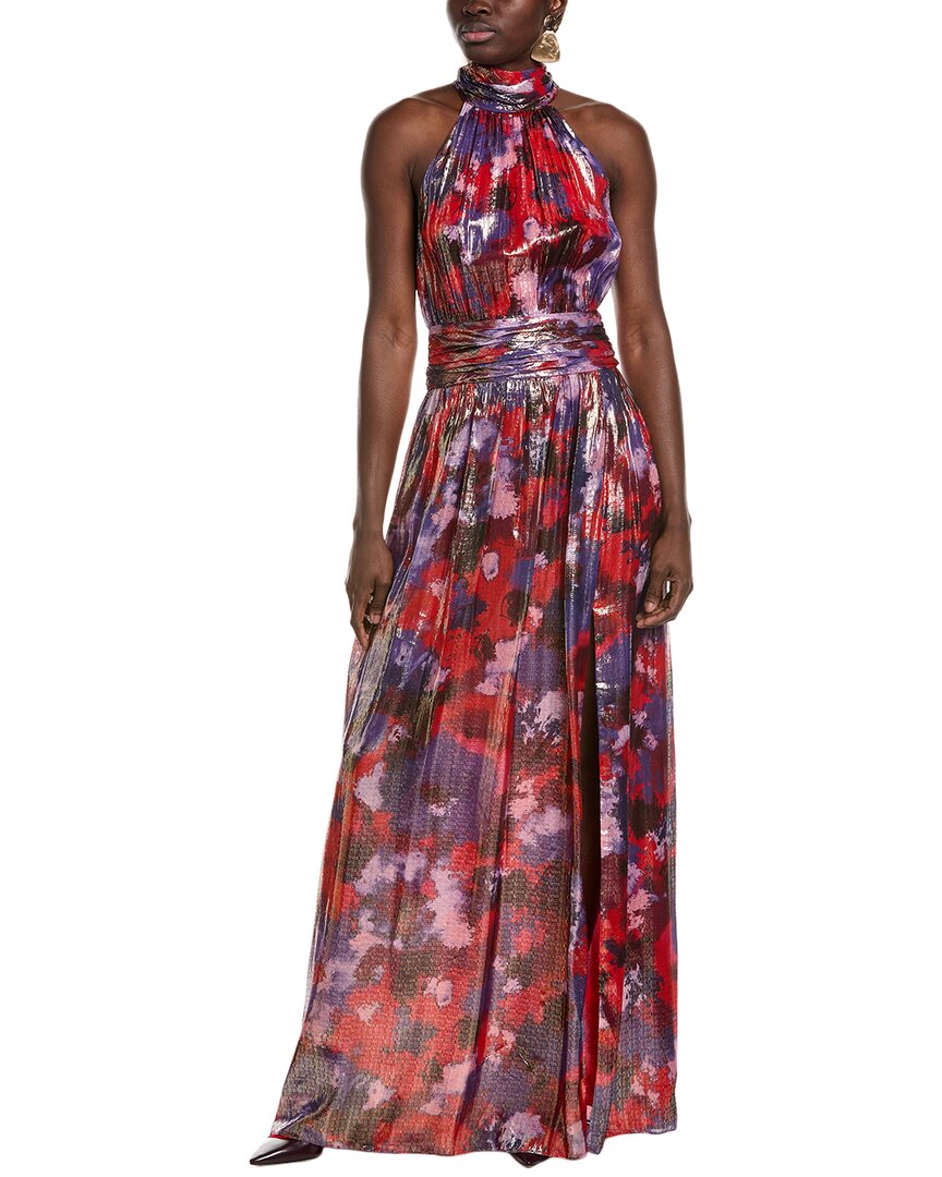 Ramy Brook Ainsley High Neck Maxi Dress In Red