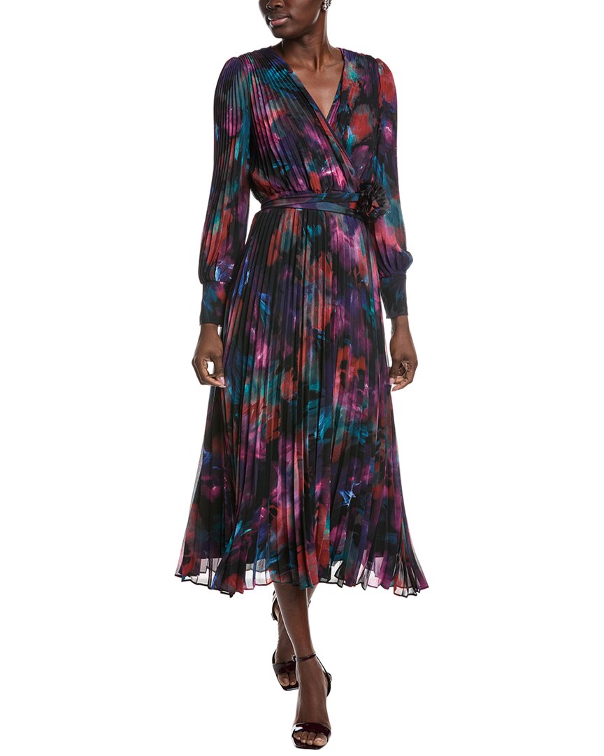 Shop Joseph Ribkoff Accordion Pleated Maxi Dress In Purple
