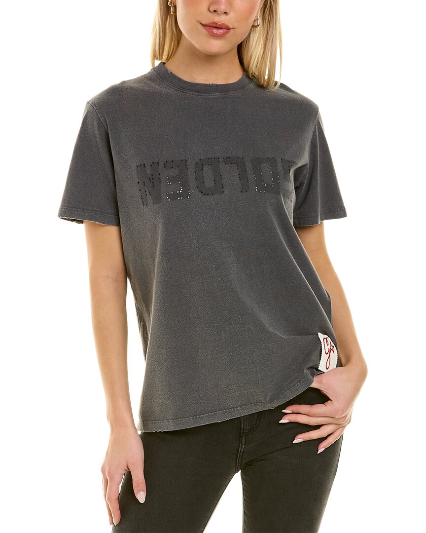 Golden Goose Reversed Logo T-shirt In Grey