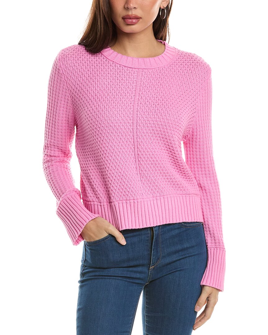 Hannah Rose Honeycomb Knit Cashmere-blend Sweater In Pink