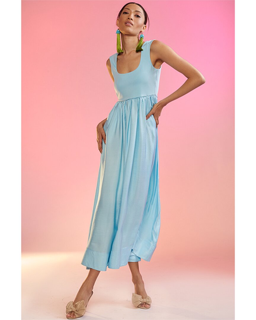 Shop Cynthia Rowley Isla Silk Dress In Blue