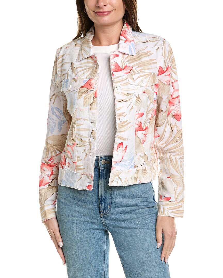 Tommy Bahama Delicate Flora Linen Jacket In White