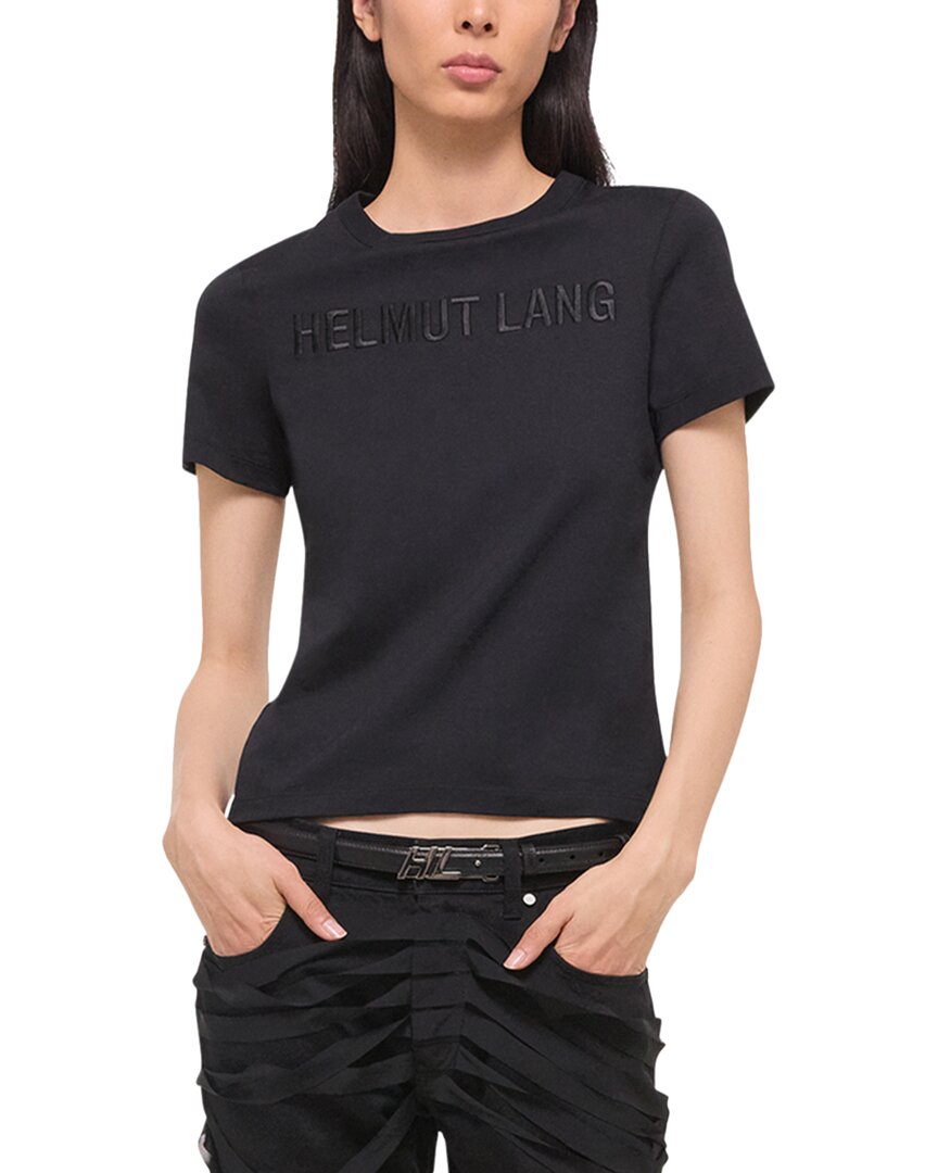Helmut Lang Logo Embroidered Crew Neck Short Sleeve Top