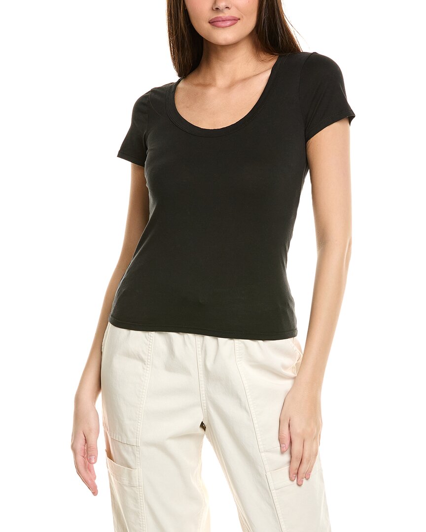 Project Social T Sandrine Scoop Neck Tee In Black