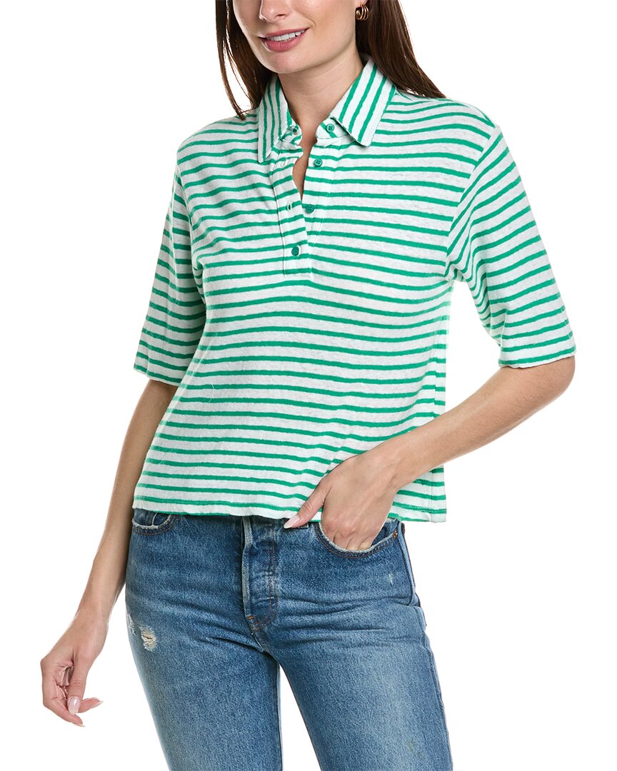 Stateside Stripe Jersey Linen-blend Shirt In Green
