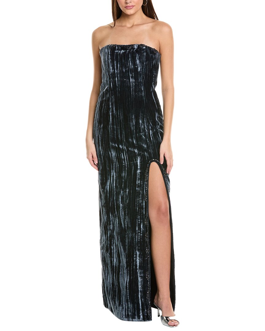 Cinq À Sept Eponine Strapless Velvet Gown In Blue
