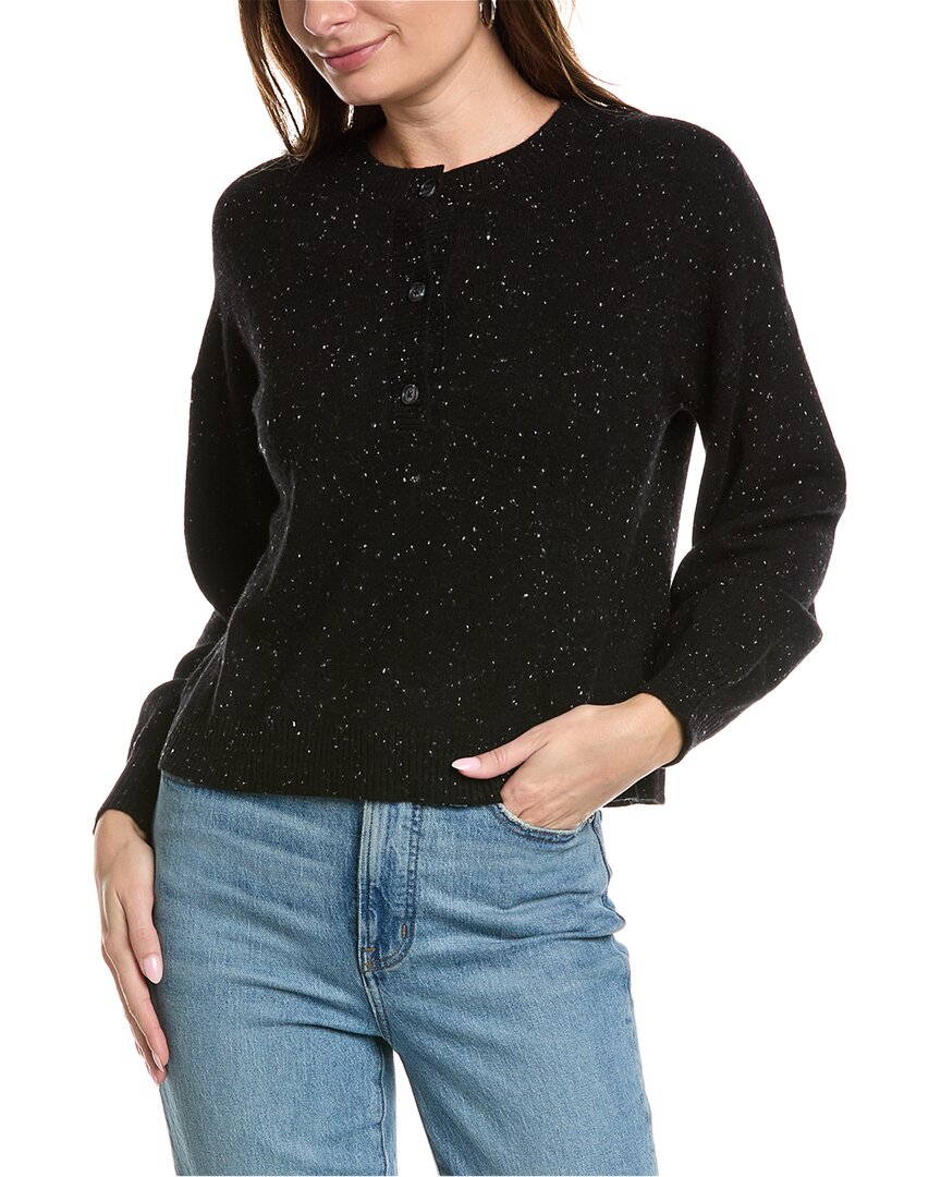 Bella Dahl Henley Cashmere Sweater In Black