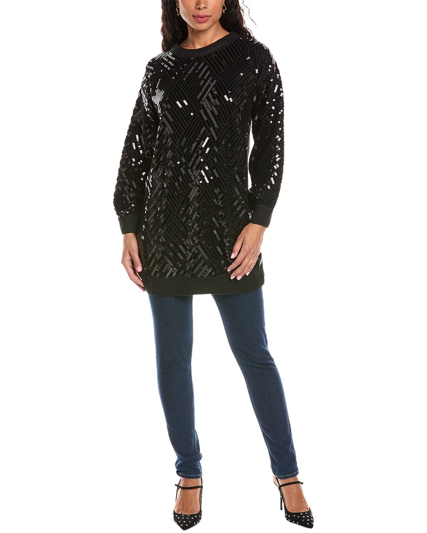 Shop Anna Kay Sequin Tunic Sweater In Black