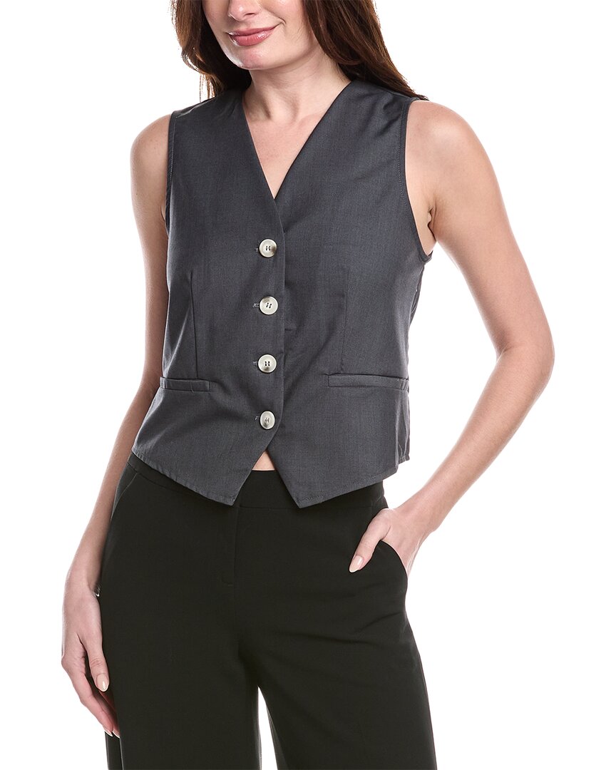 Seraphina Linen-blend Vest In Grey