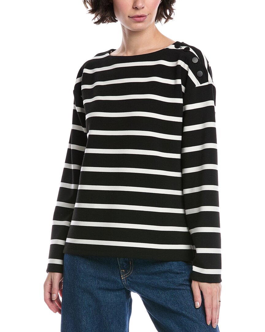 Rag & Bone Irina Textured Stripe Top In Black