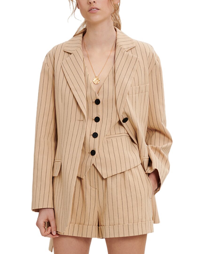 Shop Maje Linen-blend Suit Blazer