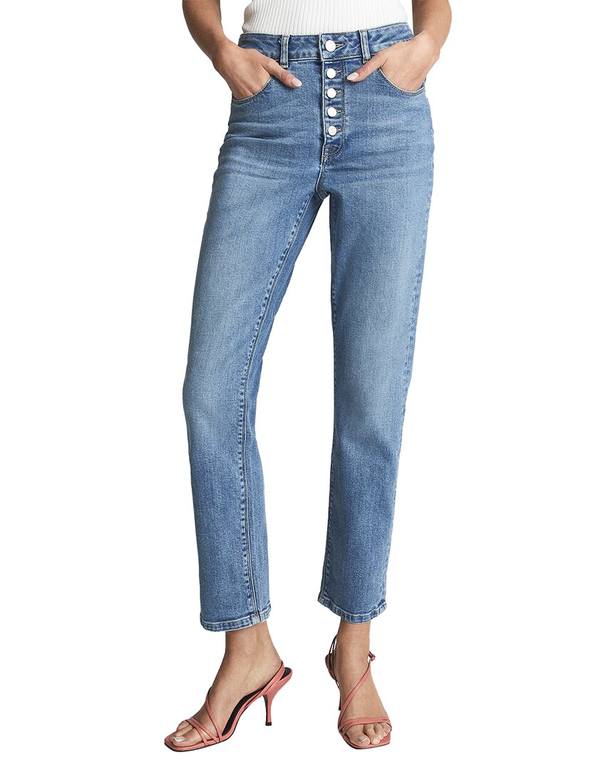 Shop Reiss Bailey High-rise Straight Jean In Blue