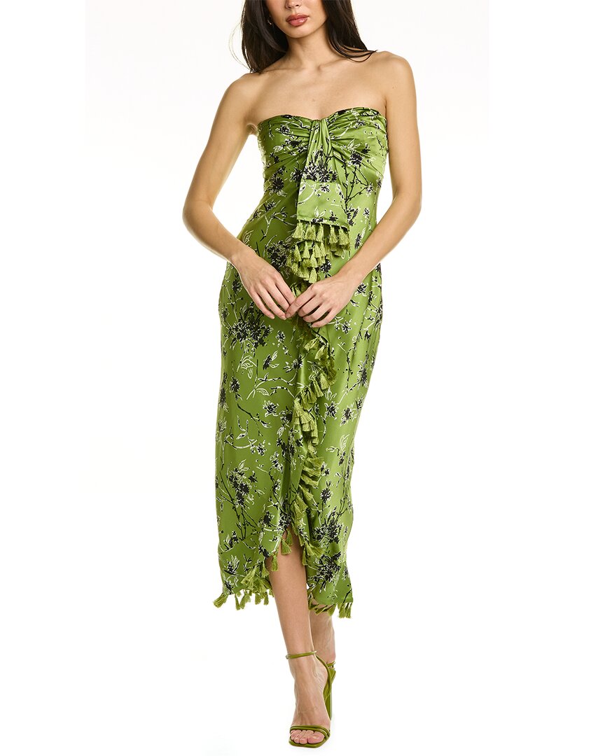 Cinq Sept Cinq Sept Wildflower Elise Silk Midi Dress In Green | ModeSens Cinq Sept Cinq Sept Wildflower Elise Silk Midi Dress In Green | ModeSens