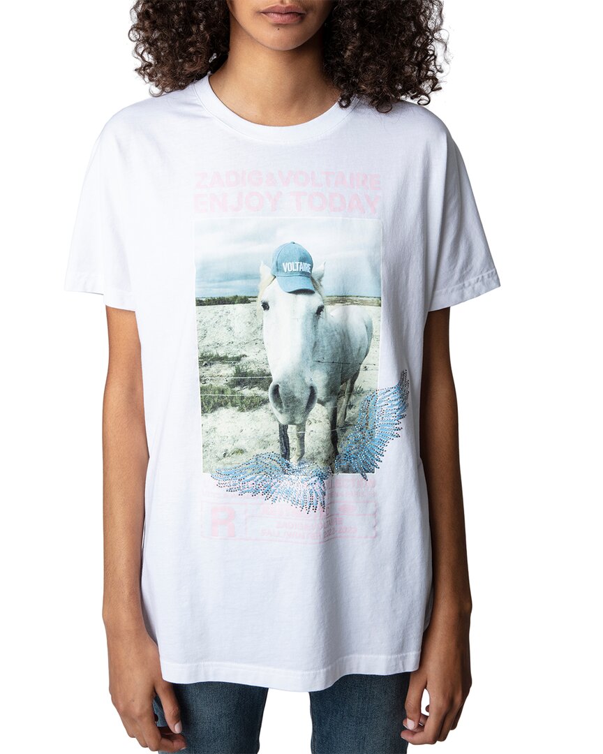 Zadig & Voltaire Tom Compo Cheval T-shirt In White