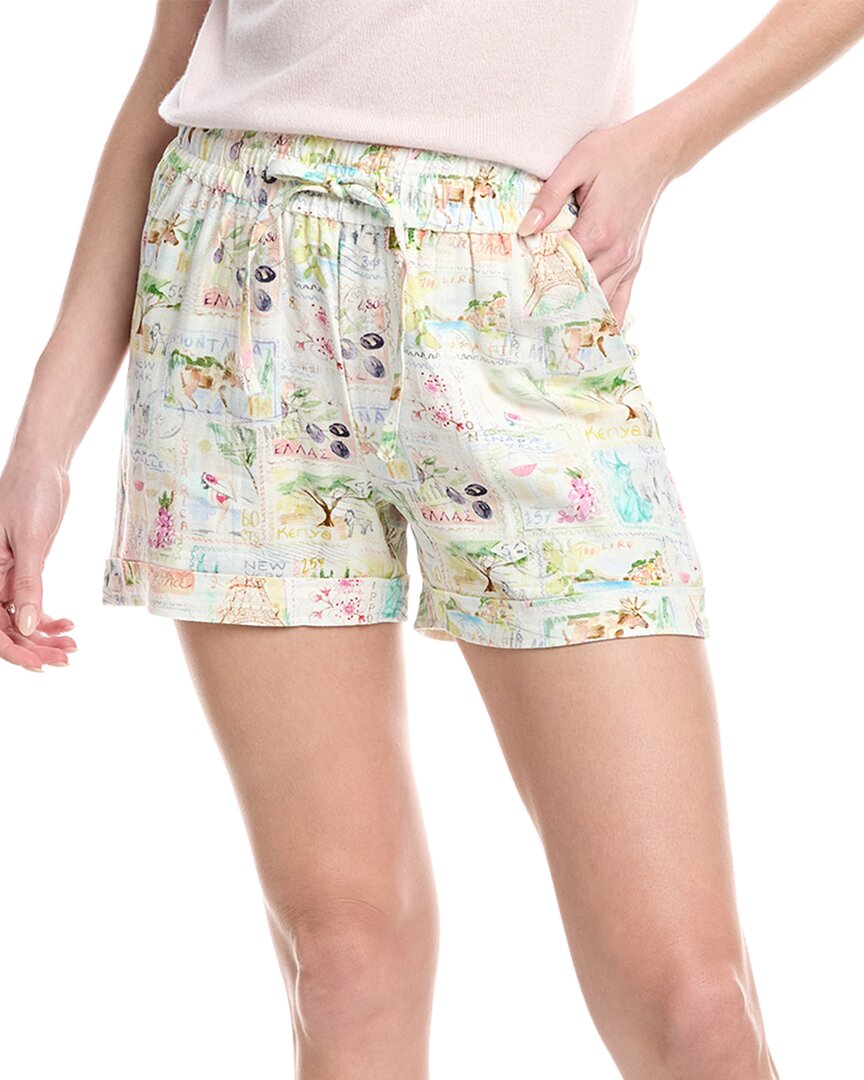 Shop Splendid Coastal Linen-blend Short In Yellow