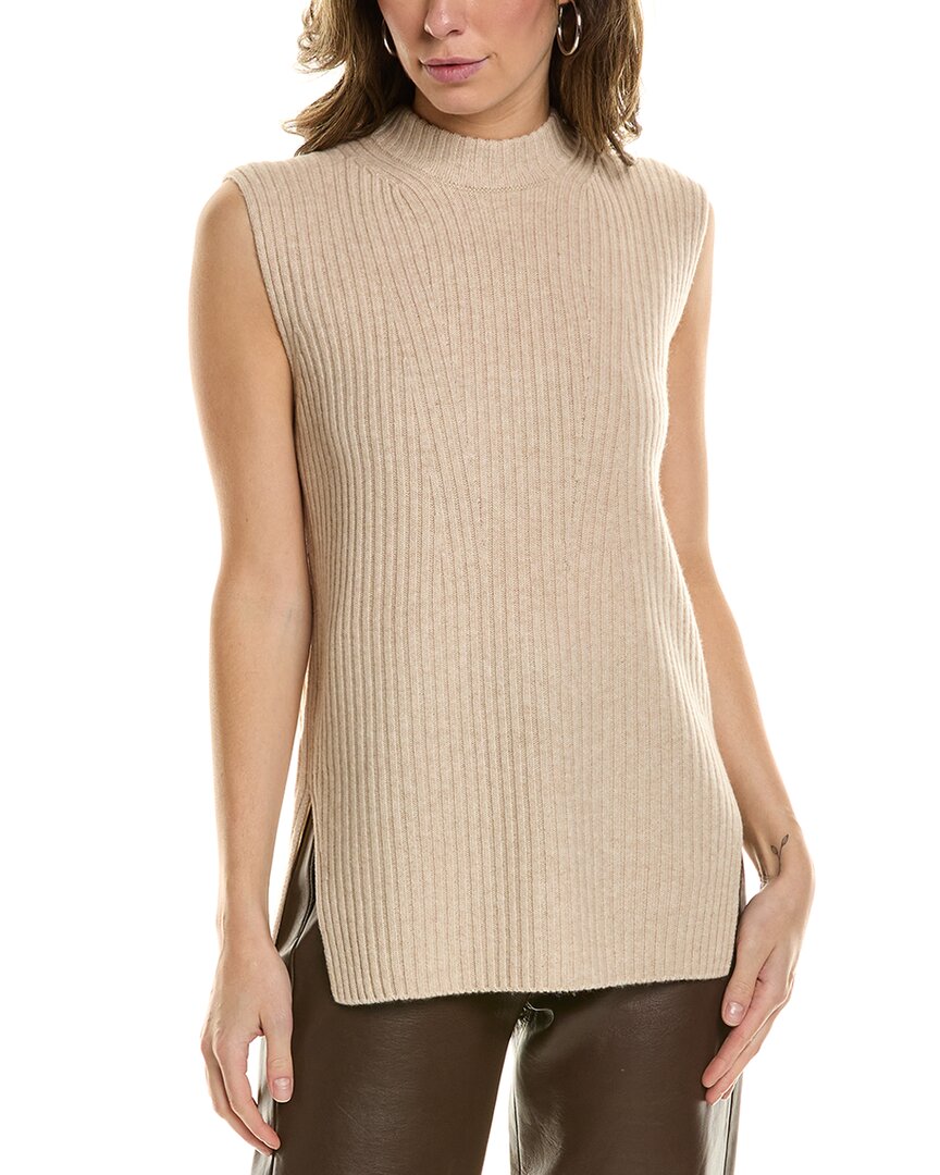 VINCE VINCE RIBBED SLEEVELESS WOOL & CASHMERE-BLEND TUNIC