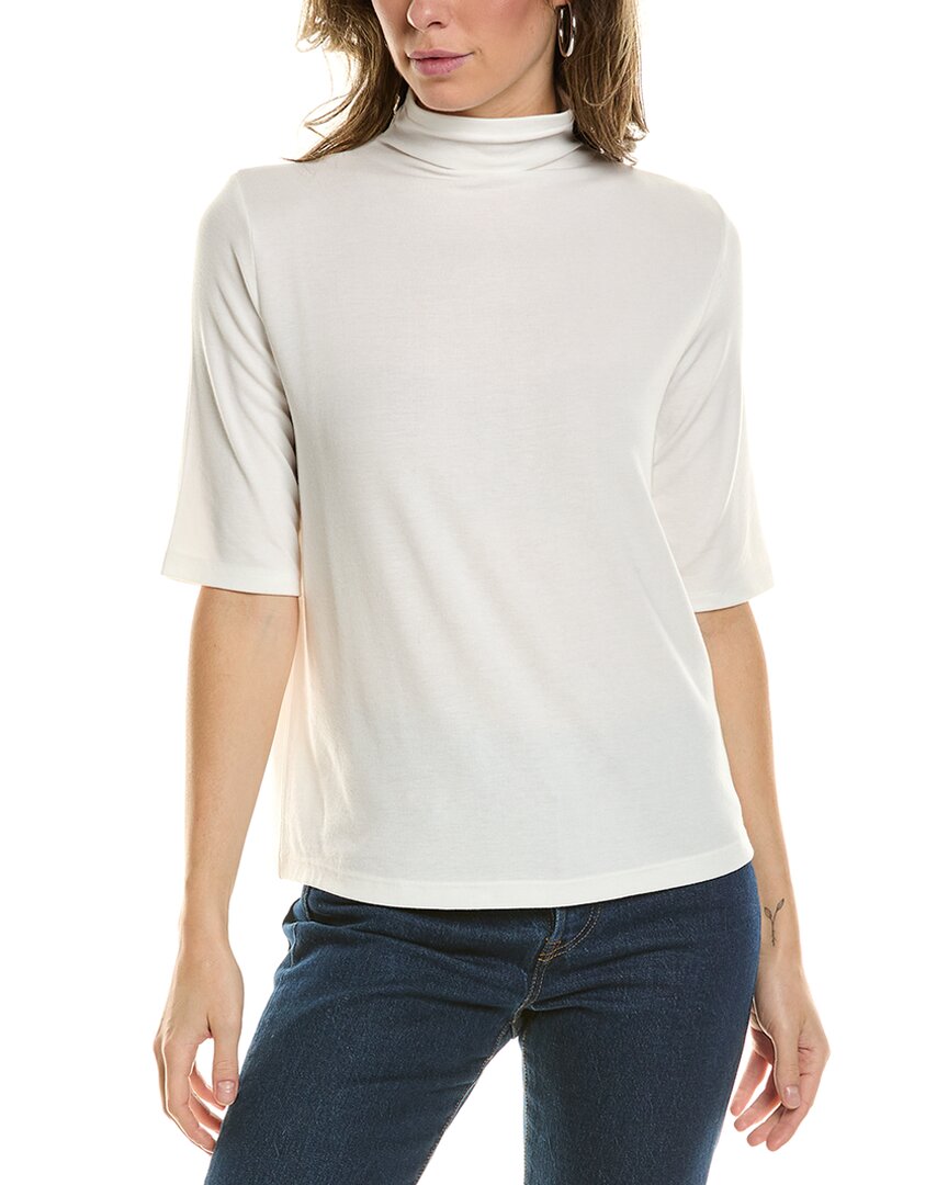 VINCE VINCE RELAXED ELBOW-SLEEVE MOCK NECK TOP