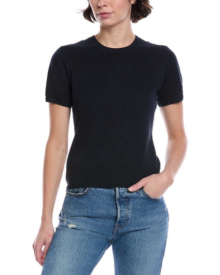Vince Double Layer T-shirt In Blue
