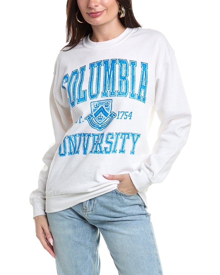 Shop Goodie Two Sleeves Columbia Distressed Crest Pullover In White