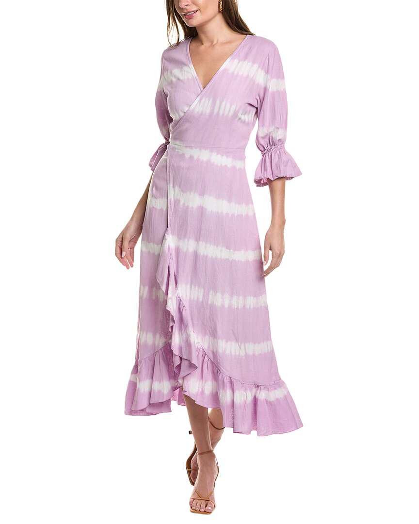 SOLE SOLE TATIANA LINEN-BLEND WRAP DRESS