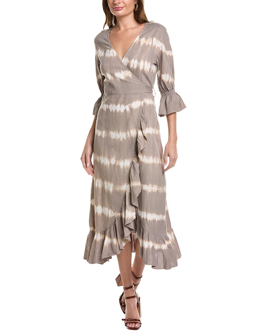 Sole Tatiana Linen-blend Wrap Dress In Beige