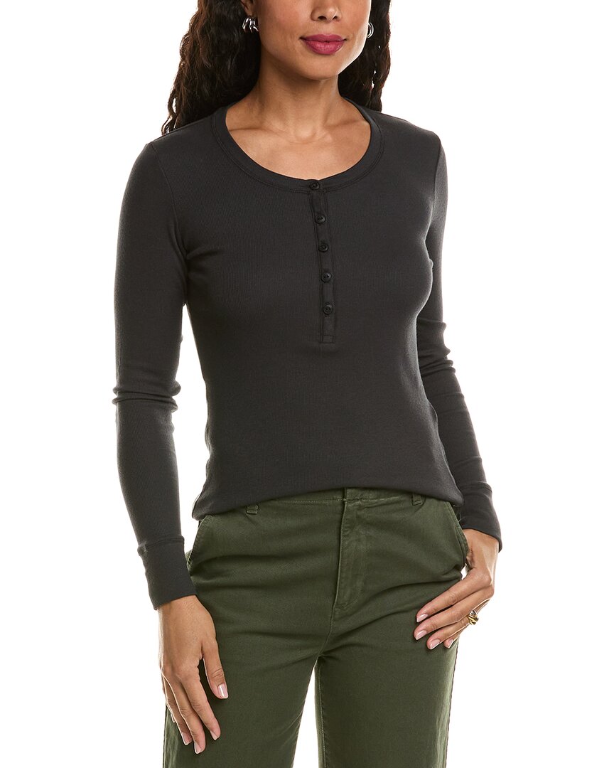 Rag & Bone Essie Henley Top In Black