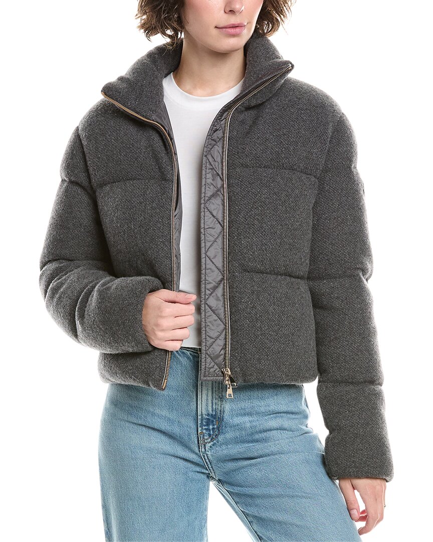 Moncler Breze Cashmere & Wool-blend Jacket In Gray