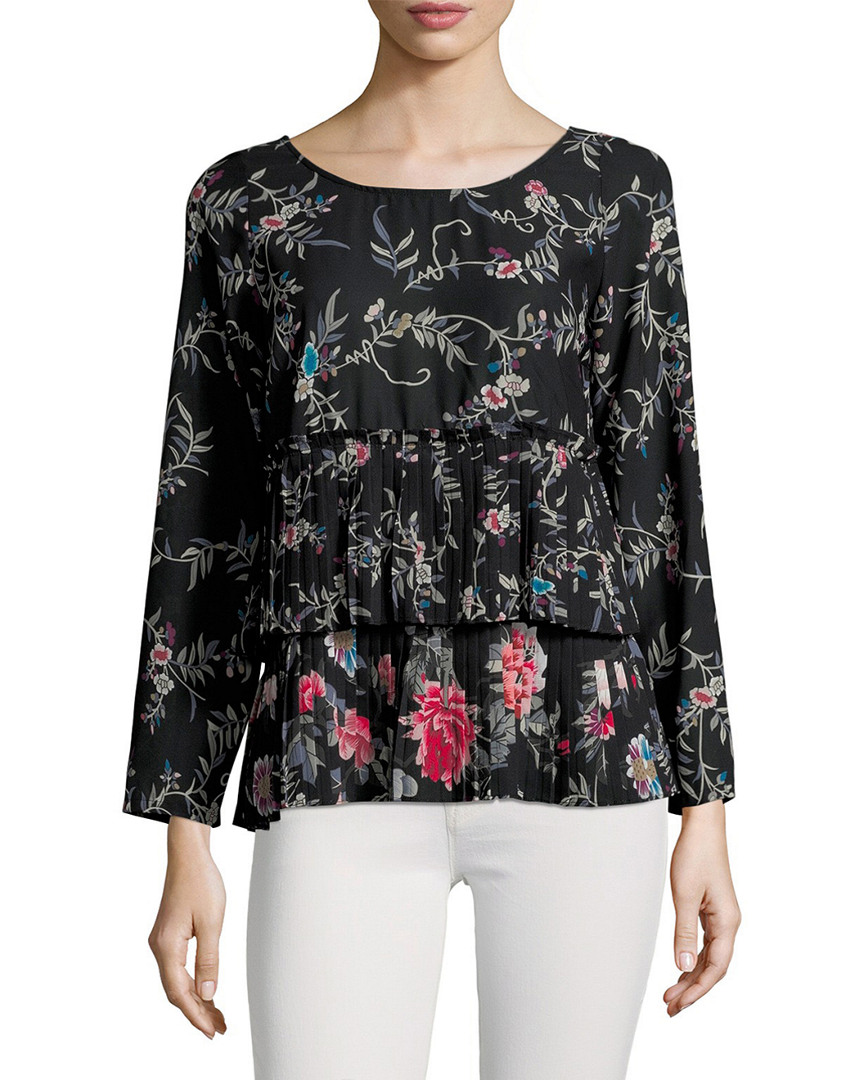 Image of Plenty By Tracy Reese Pleated Floral T-Shirt