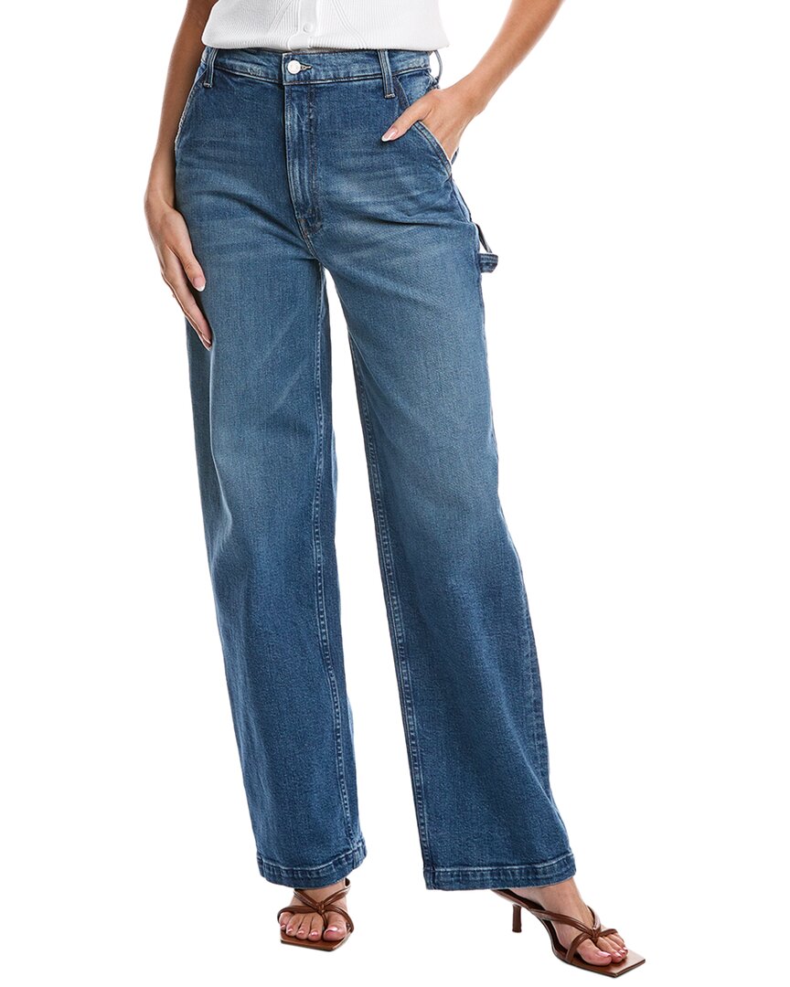 Mother Womens Different Strokes The Maven Sneak Straight-leg Mid-rise Jeans In Blue