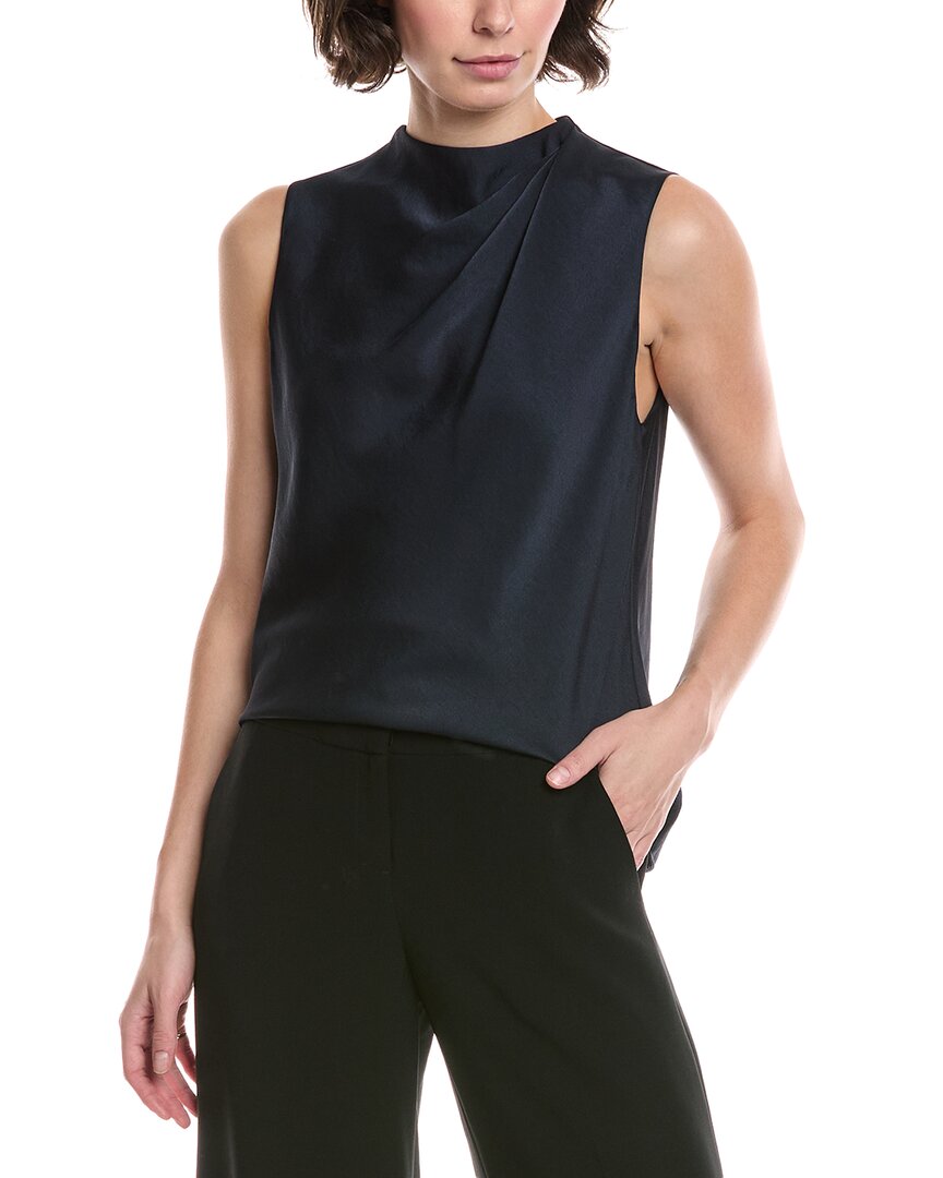 Vince Drape Blouse In Black