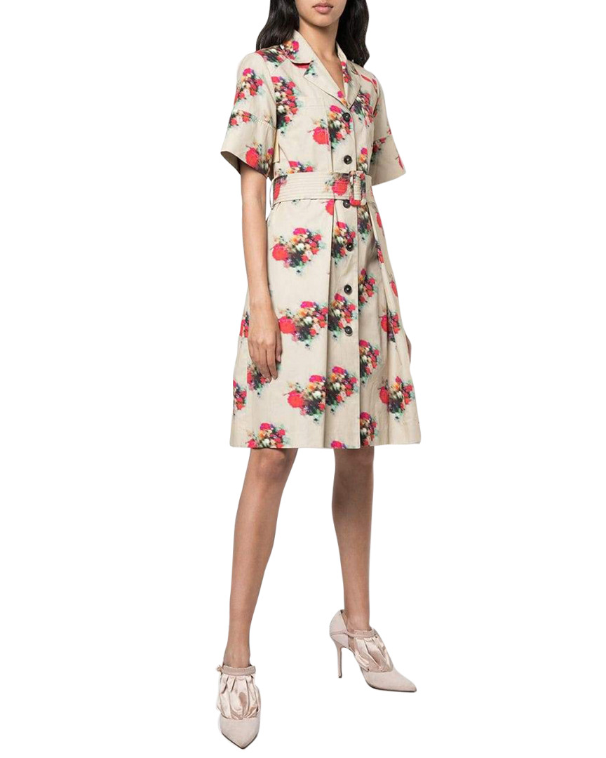 Image of Adam Lippes Print Belted Shirt Dress