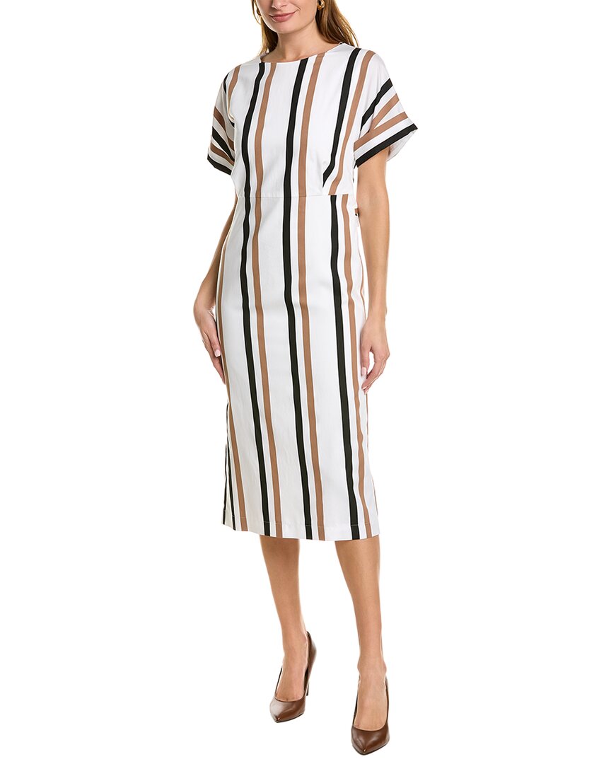 Shop Hugo Boss Ducona Midi Dress In White