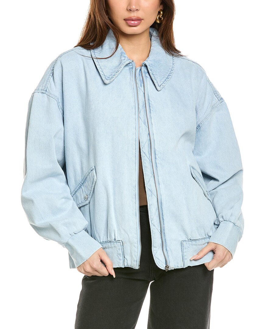 Weworewhat Denim Bomber Jacket In Blue