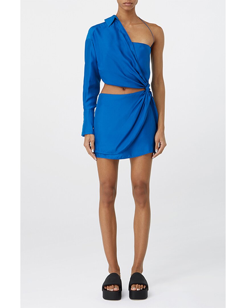 Gauge81 Arica Silk Mini Dress In Blue