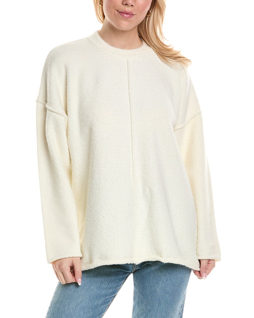Shop Ena Pelly Amira Boucle Wool & Mohair-blend Top In White