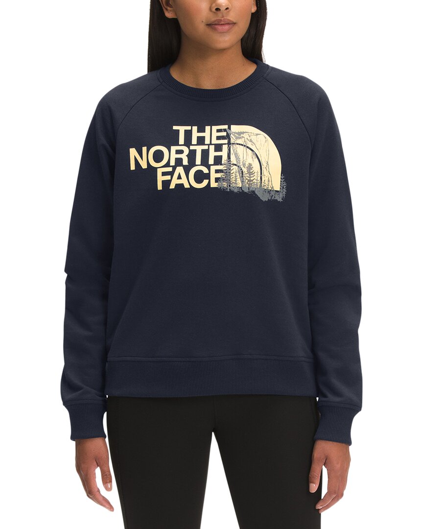 The North Face Logo Play Raglan Pullover Crew In Blue | ModeSens