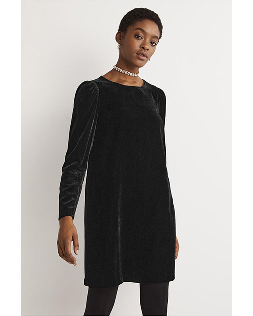Shop Boden Back Detail Velvet Mini Dress In Black
