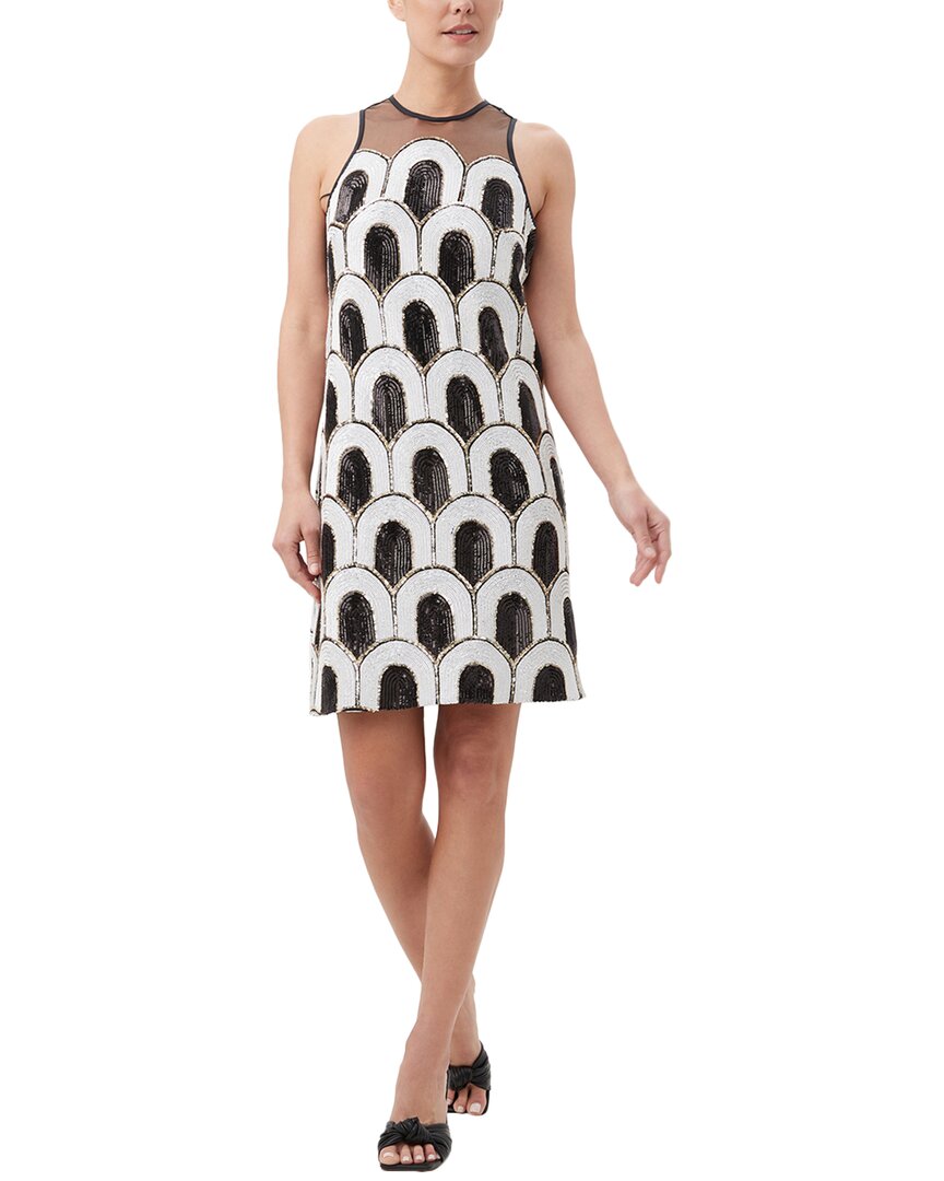 Trina Turk Johana Scalloped Sequin Shift Midi Dress