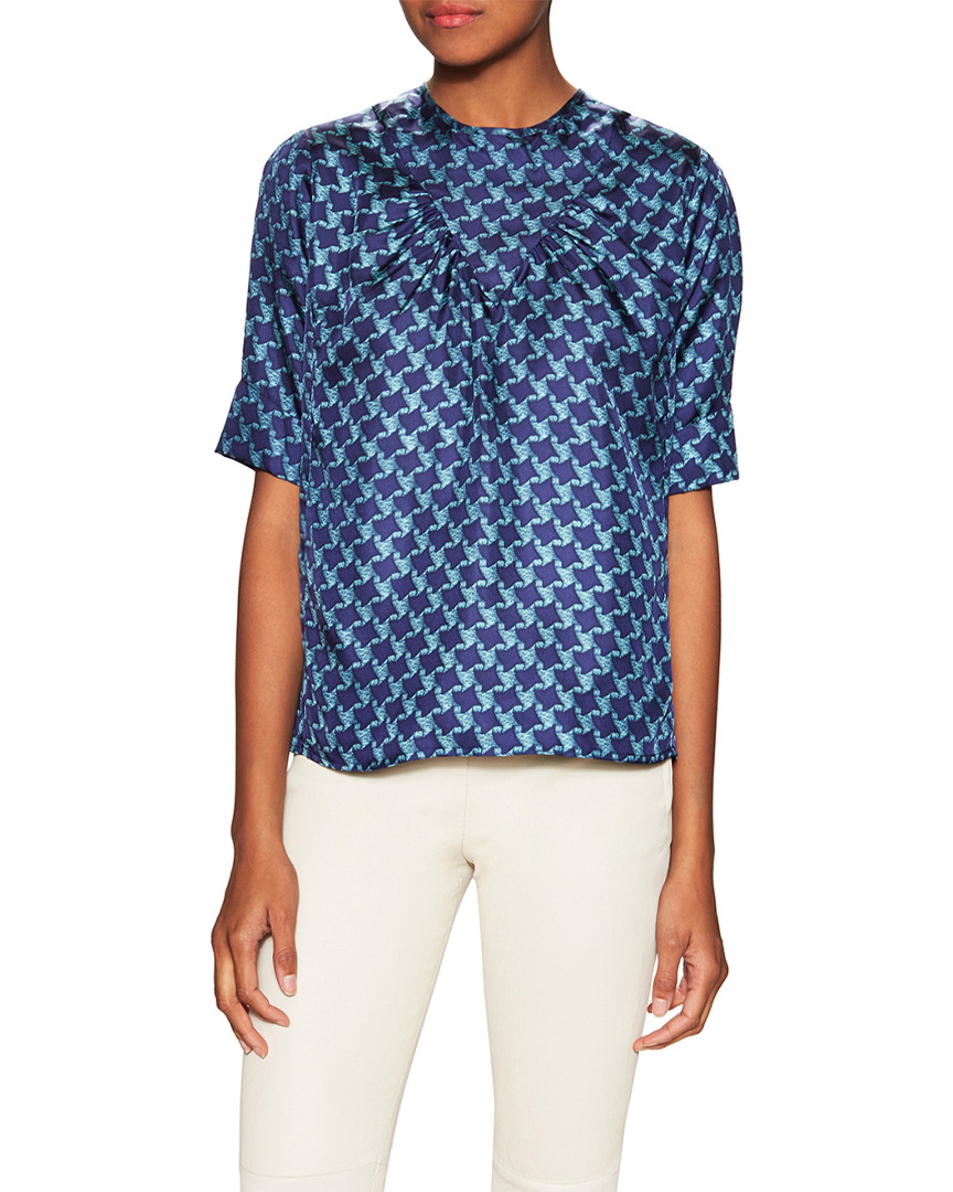Image of Tocca Silk Twill Printed Blouse