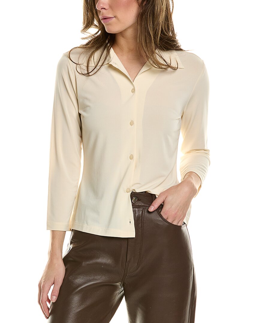 VINCE VINCE 3/4-SLEEVE BUTTON-UP TOP
