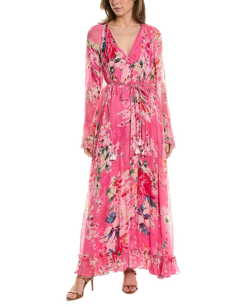Shop Hemant & Nandita Braided Belt Maxi Dress In Pink