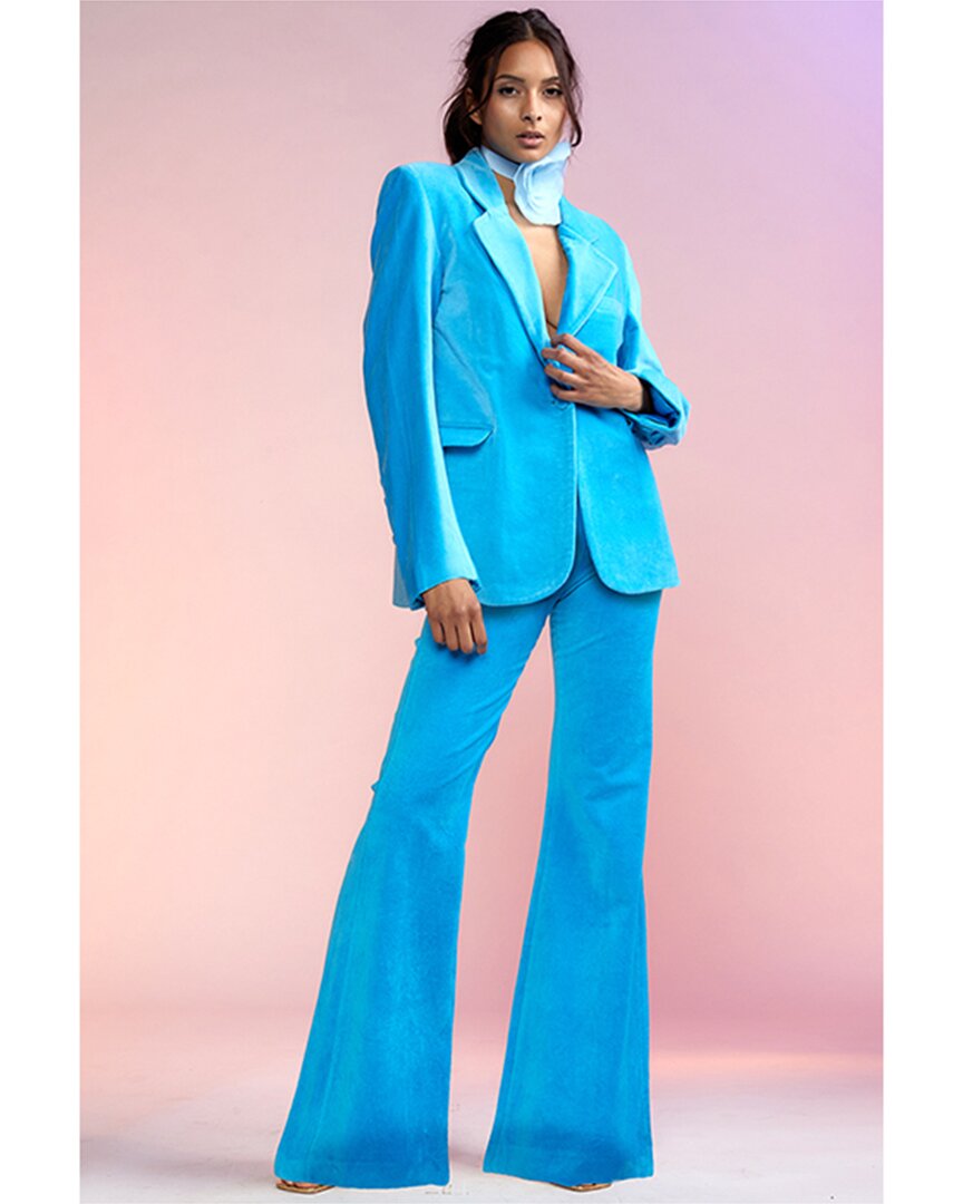 Shop Cynthia Rowley Velvet Pant In Blue