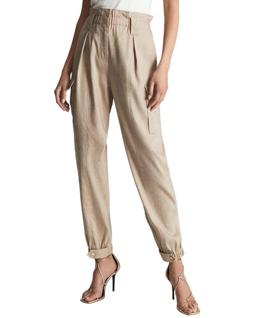Reiss Dora Linen-blend Cargo Trouser