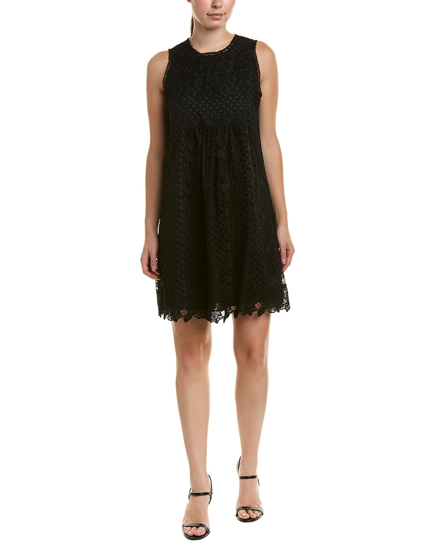 Image of Anna Sui Floral Diamond And Medallion Lace Shift Dress