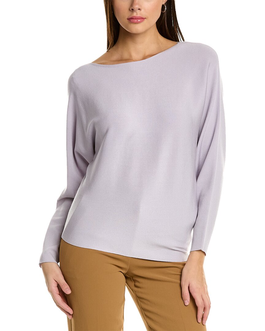 Lafayette 148 Asymmetric Silk-blend Sweater In Grey