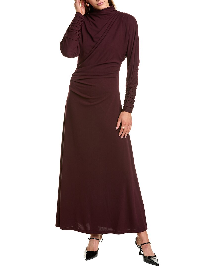 Nicholas Cora Funnel Neck Dolman Ls Midi Dress In Purple